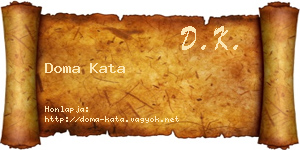 Doma Kata névjegykártya